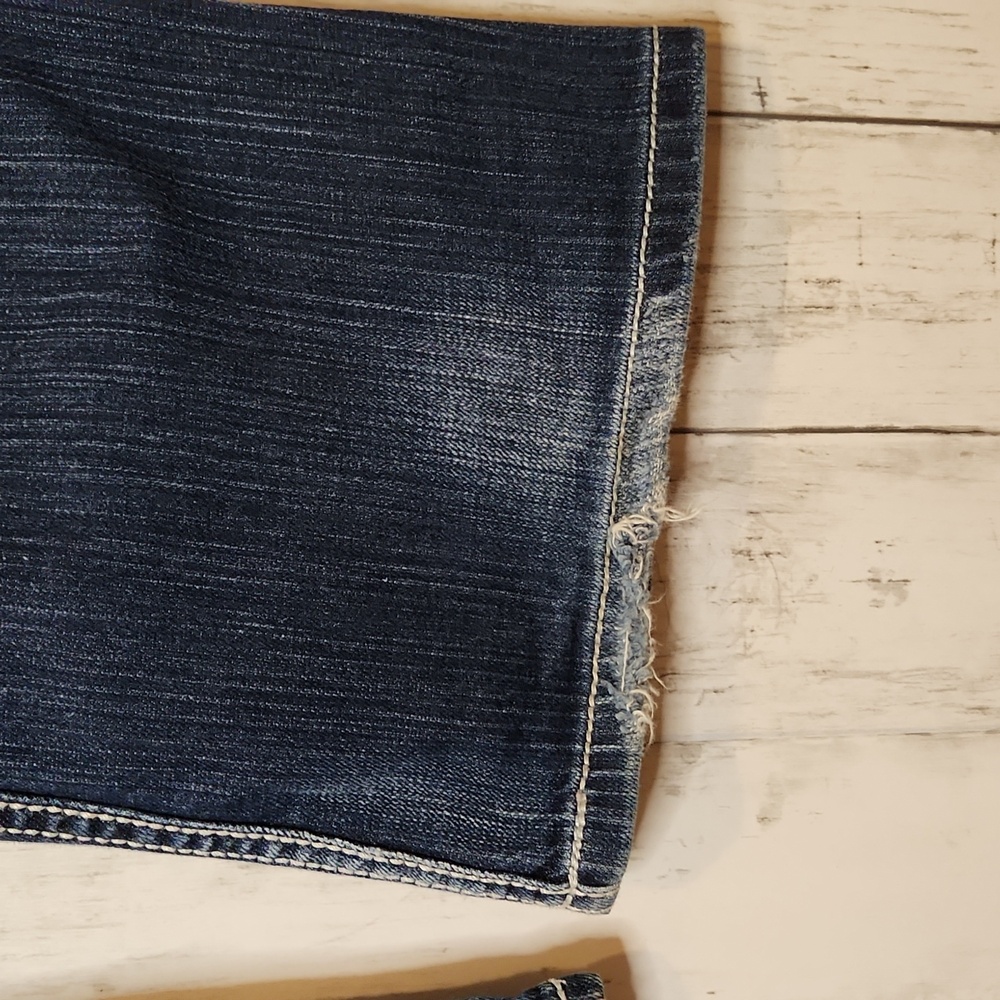 BKE Distressed Sabrina Flare Jeans - Dark Blue 29R - Picture 10 of 10